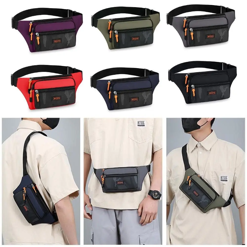 Multi-functional Anti-theft Men Waist Bag Close Fitting Waist Bags Fanny Pack Sports Waist Bags Multi-layer Run Bag Outdoor