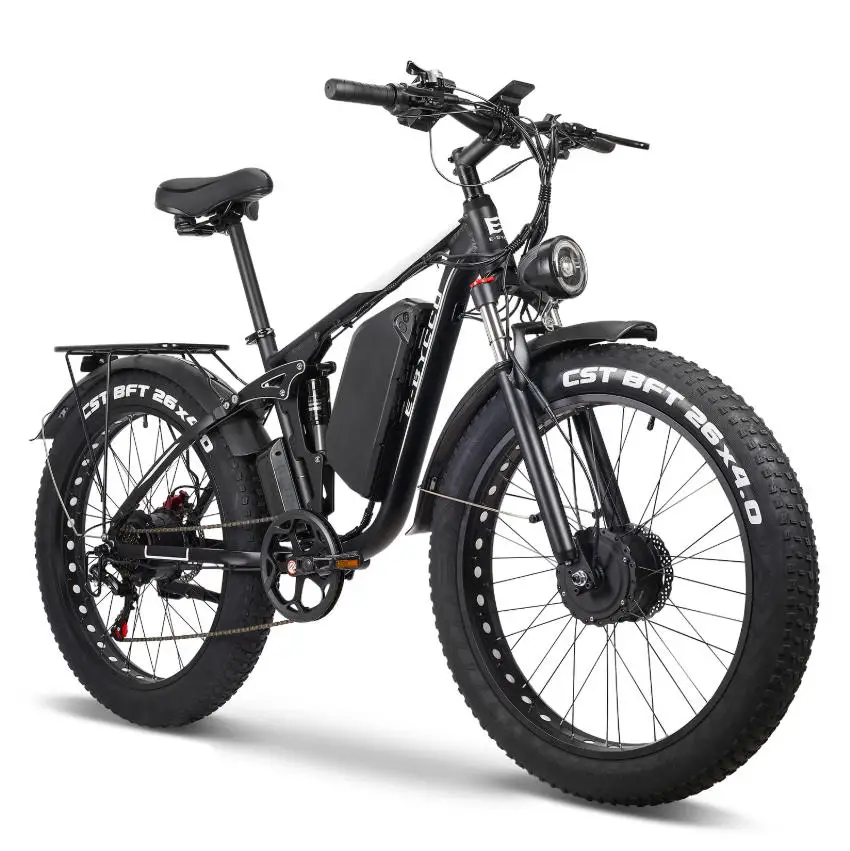 Electric Bike 4000W Dual Motor 52V 32AH lithium Battery adult E- bicycle Off-Road Full Suspension 26 Inch tire Electric bicycle image 3