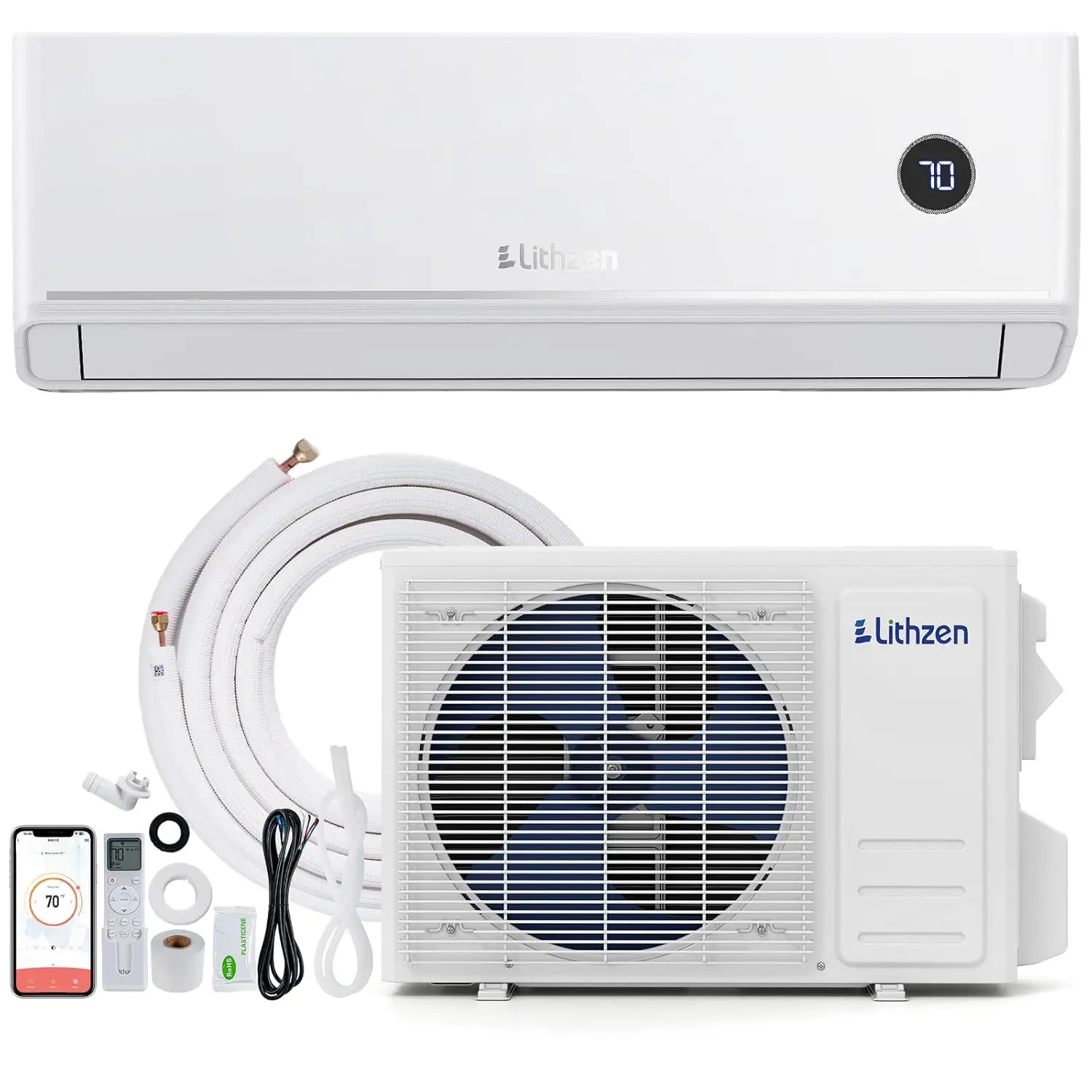 24000 BTU Mini Split Air Conditioner & Heater, 208/230V 18.1 SEER2 Wifi Enabled Energy Efficient Inverter Ductless AC &, Custom