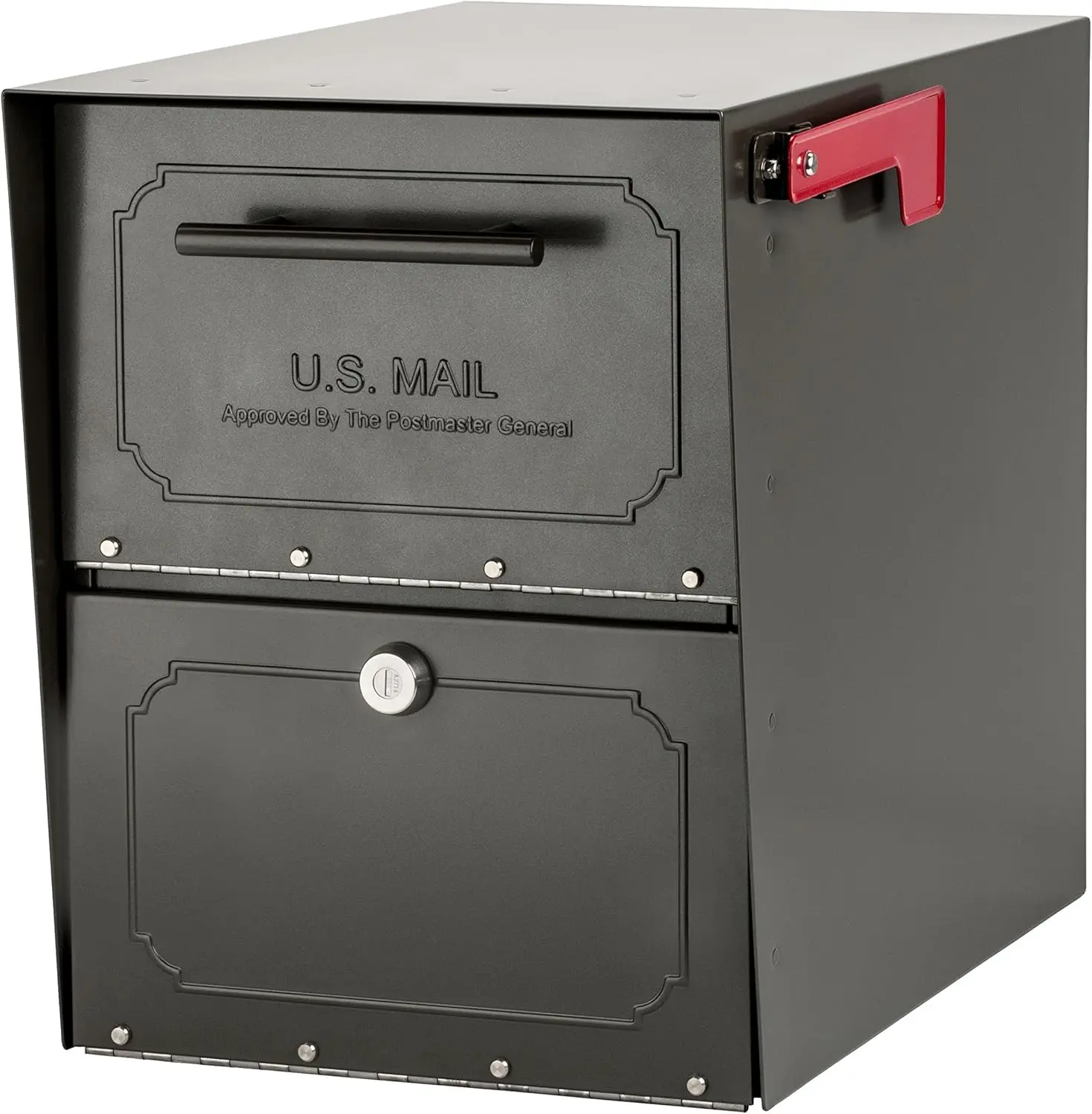 

6200Z-10 Oasis Classic Locking Post Mount Mailbox, 18"D x 11.5"W x 14"H ,Graphite Bronze