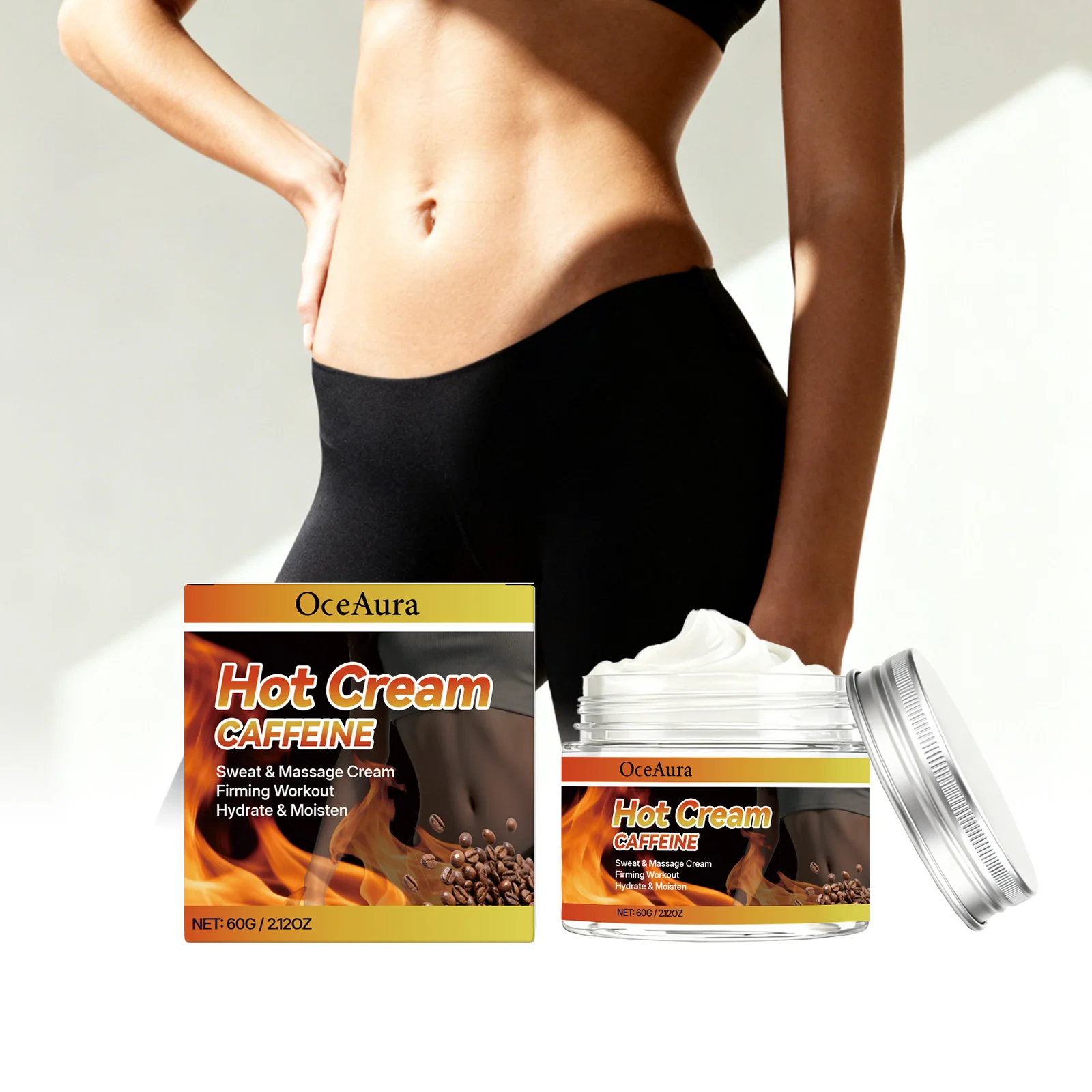 

Caffeine Hot Massage Cream Deeply Nourishing Firming Moisturizer Ideal for Post-Workout Anti-Cellulite for Thighs Stomach & Arms