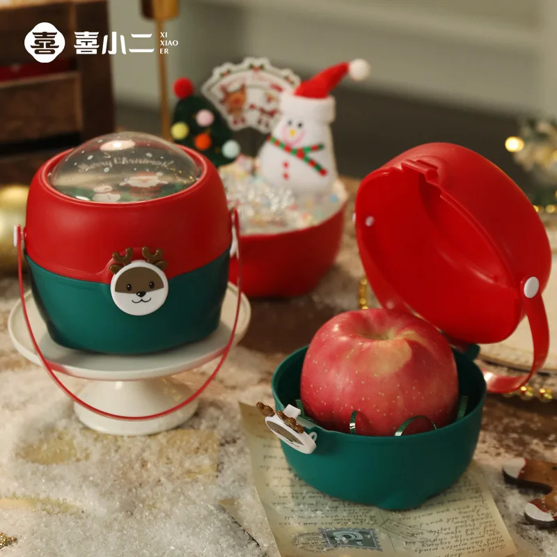 Christmas Apple Box Christmas Eve Apple Hand Pack Elk Peace Fruit Box Storage Box Food Storage Containers Gift Box