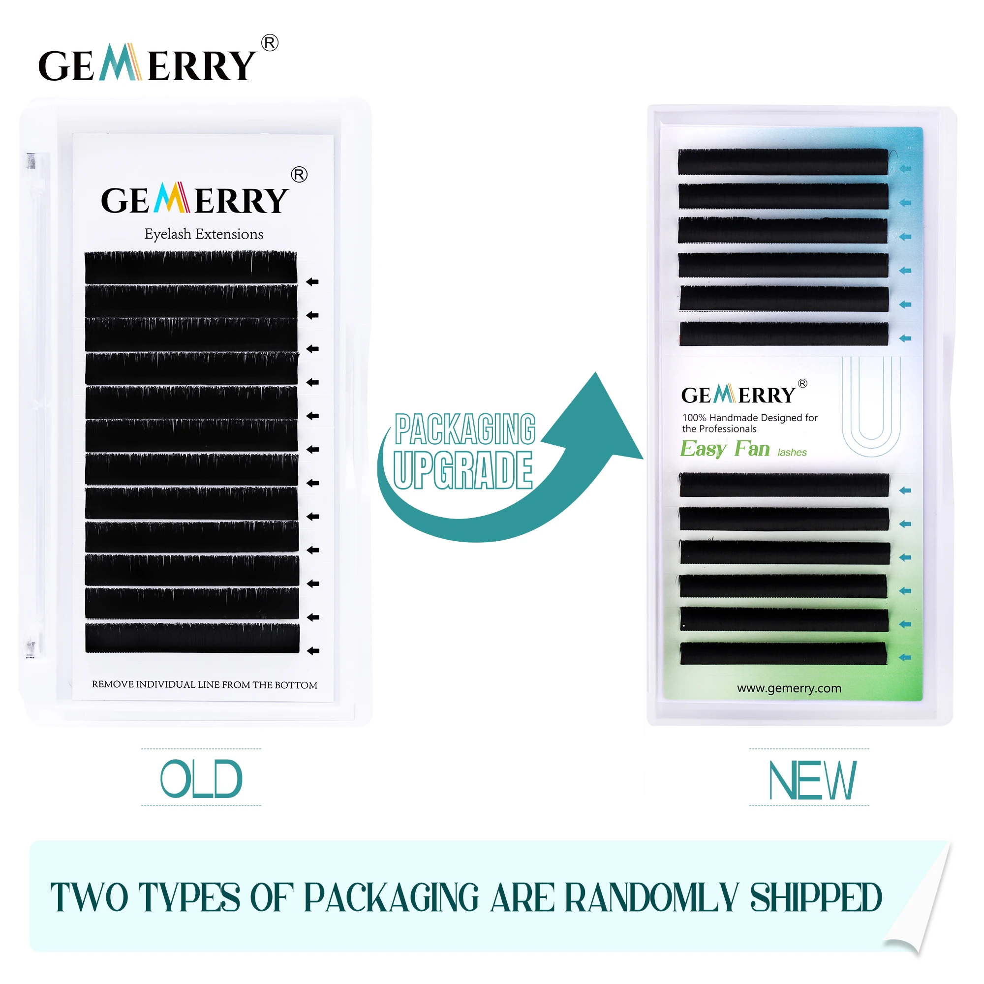 GEMERRY Easy Fan Lashes DIY Volume Faux Nerz Mix Länge Fast Bloom Russland Lange schwarze natürliche Wimpernverlängerung Make-up-Zubehör