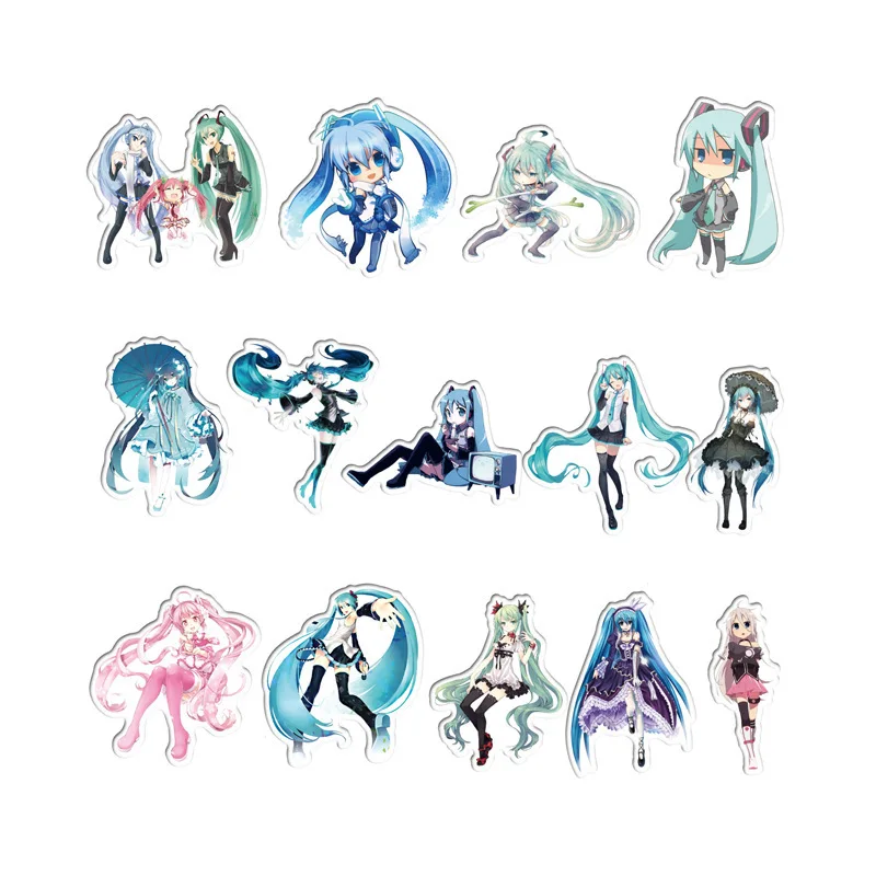 100pcs New Style Non-repetitive Two-dimensional Cute Hatsune Miku DIY Waterproof Graffiti Stickers