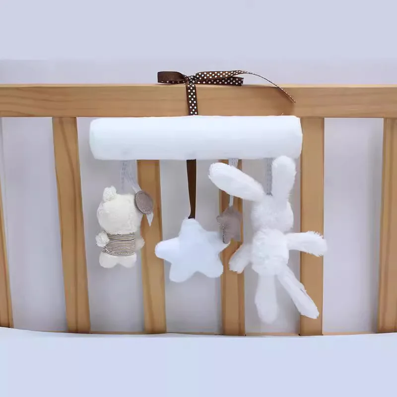 Lit suspendu lapin en peluche, jouet de landau torsadé, hochet Animal, jouets de lit en spirale pour bébé, poussette, hochets mobiles, landau souple