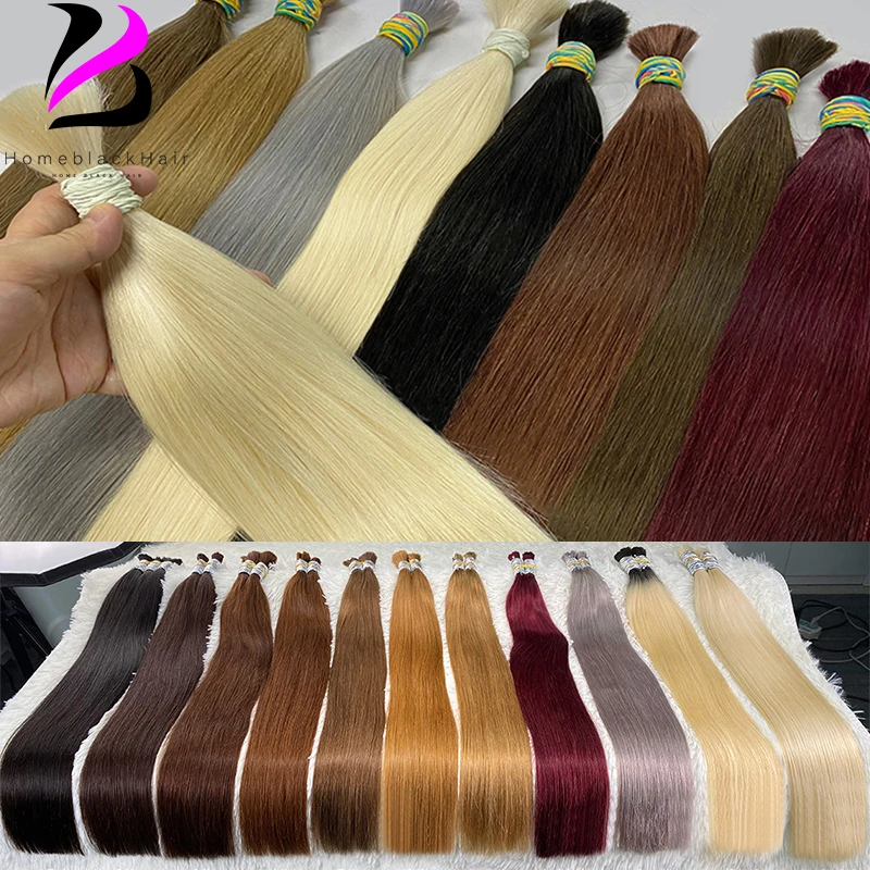 

No Weft Human Hair Bulk 613 Vietnamese Hair Virgin Remy Straight Hair Bulk 12-30inch 100% 99j Real Natural Hair Extension humano