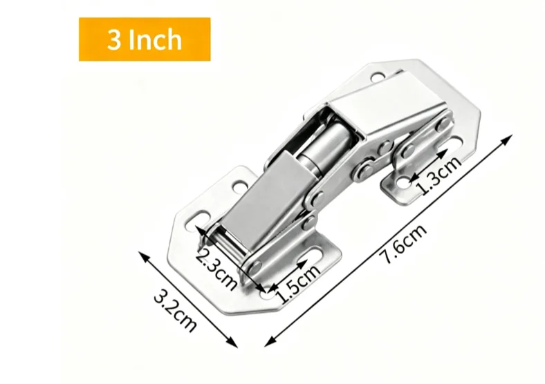 90 ° Hydraulische Soft-Close-Scharniere, bohrfreie Schnellmontage, kaltgewalzter Stahl, 2/4/10er-Pack für Küchenschränke (Schrauben nicht enthalten) – Detail 6