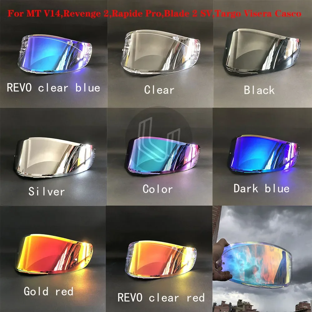 

Motorcycle Helmet Visor Lens Full Face Shield lens for MT V14,Revenge 2,Rapide Pro,Blade 2 SV,Targo Visera Casco Visor Mask