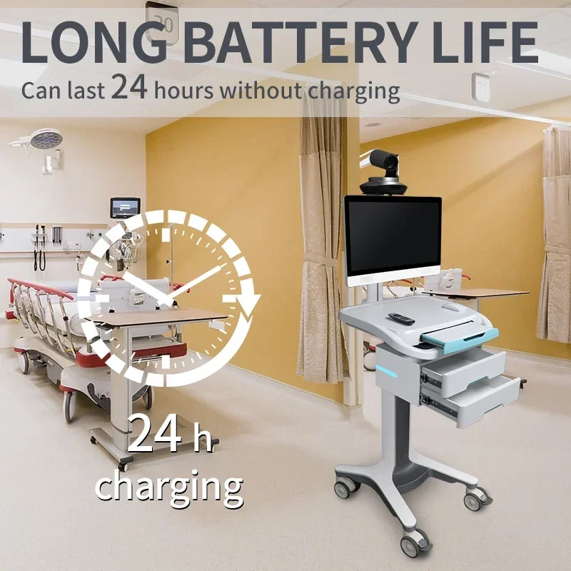 مستشفى سجل الطب المحمول قابل للتعديل المتداول الكمبيوتر المحمول عربات معالجة الآبار