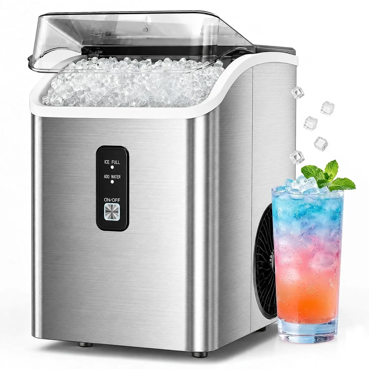Nugget Ice Maker Countertop, Chewable Pellet Ice Machine