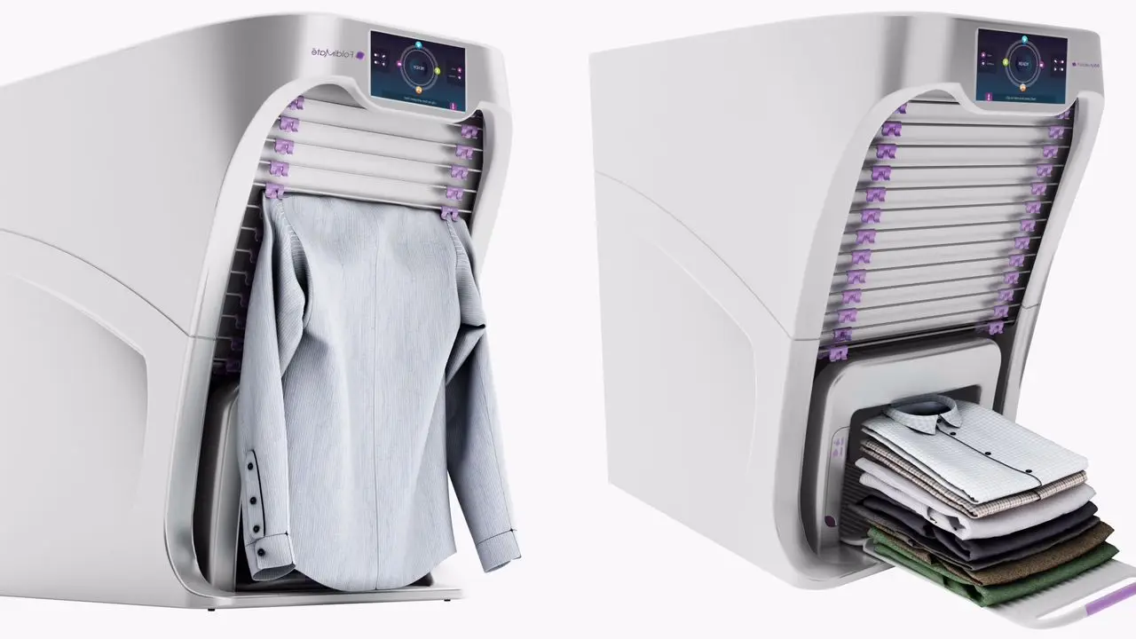 DISCOUNT FREE SHIPPING Folding and Ironing Robot Clothing Machine Laundry Equipment White