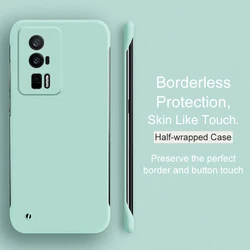 เคสพีซีไร้ขอบสีลูกกวาดบางเฉียบหรูหราหรูหราสำหรับ Xiaomi poco F5 F4 F3 M3 M4 Pro X3 X4 GT แบบห่อครึ่งเคส