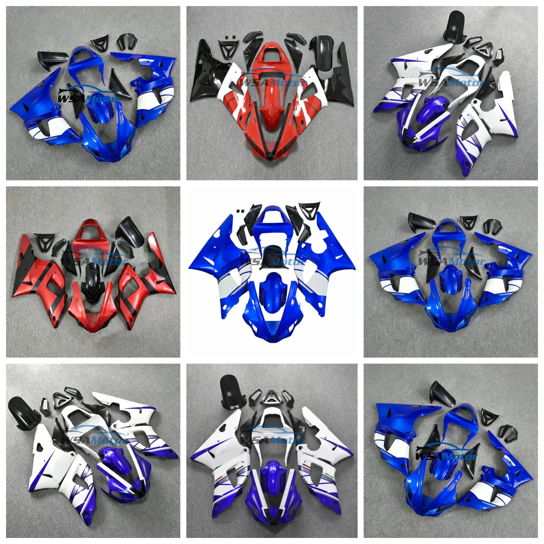Motorcycle Fairing Kit For Yamaha YZFR1 R1 00-01 2000 2001 Fairing Blue White