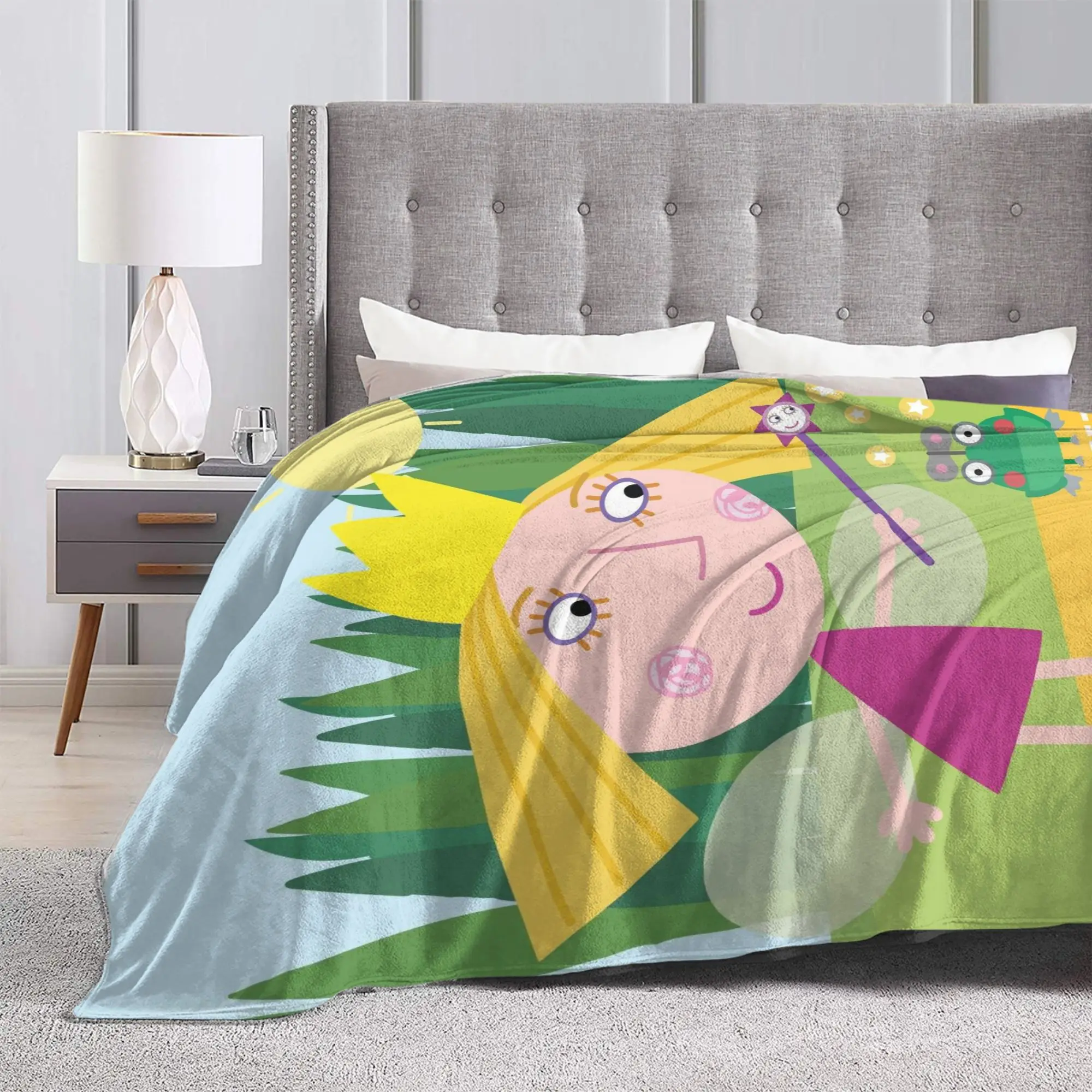 بطانيات Ben and Holly's Kingdom ben y holly فائقة النعومة من الفلانيل للشفاء، بطانيات رمي لحاف