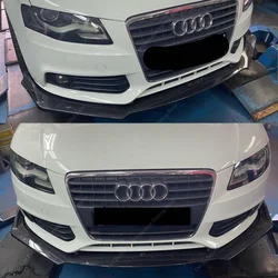 For Audi A4 B8 8K 3Pcs Car Front Bumper Lip Spoiler Splitter Diffuser A4 TFSI SI TDI S-Line 2008-2012 Pre-LciBodykits Tuning