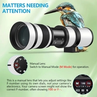 420-800mm F8.3-16 Telephoto Zoom Lens optical multi-coating Manual Focus Lens for Canon Nikon SLR and Sony Mirrorless Camera