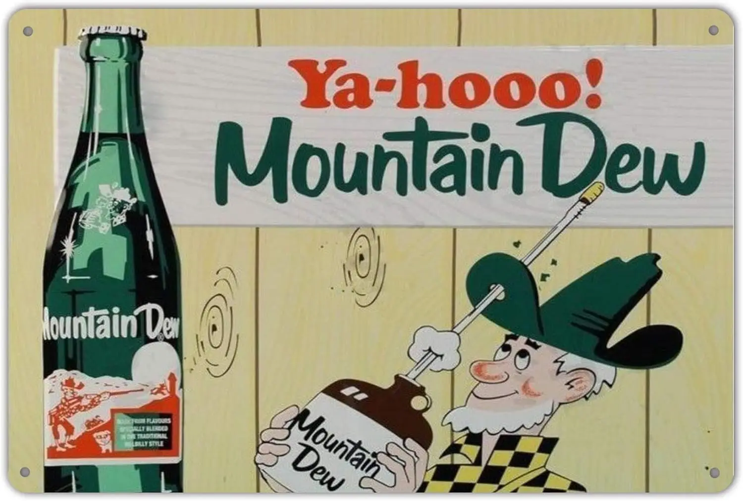 HomDeo Wall Decor Mountain Dew Soda Pop Store Advertising Vintage Look Retro 8x12in Novelty Metal Signs Tin Sign sign