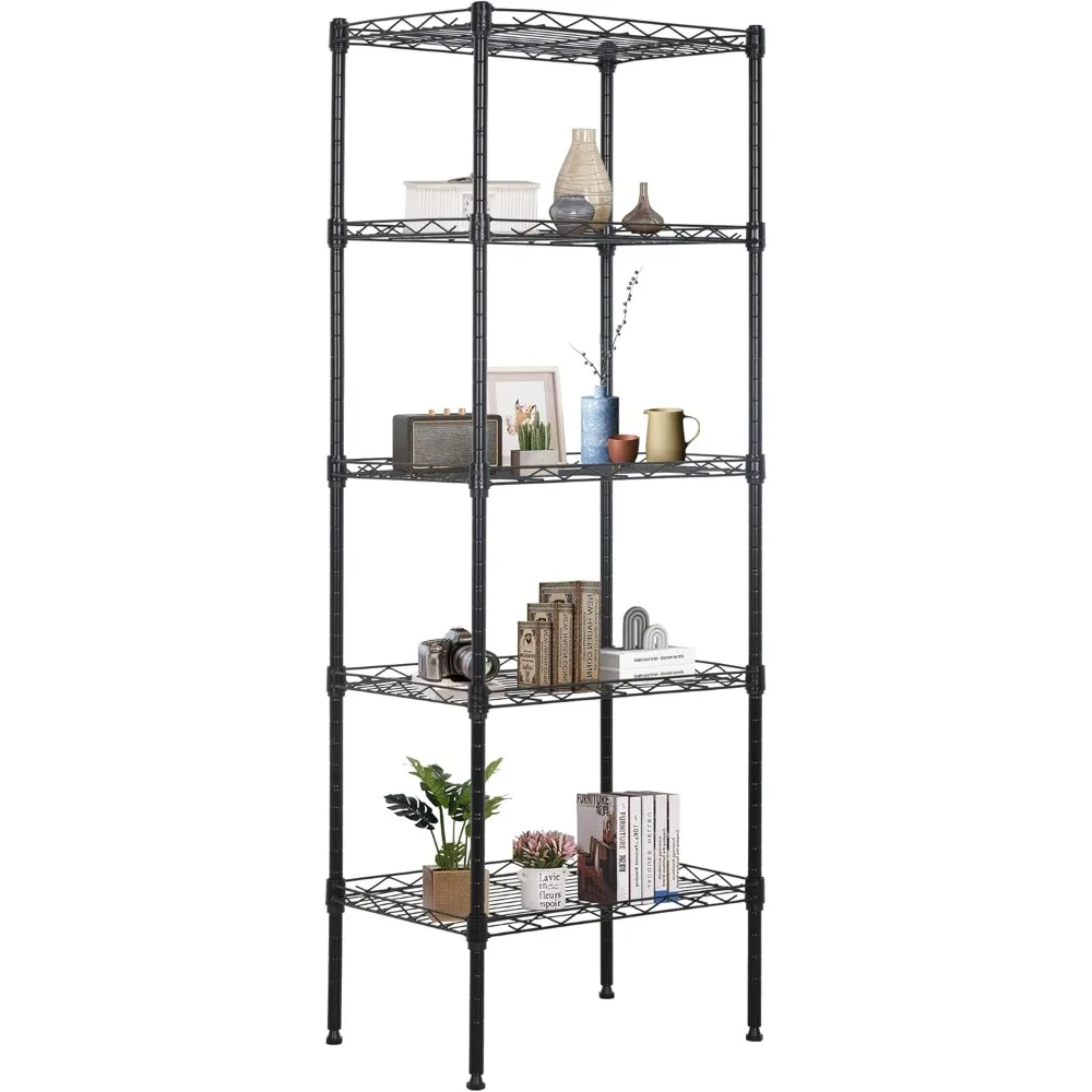 17L x 12W x 48H Wire Shelving 5 Tier Adjustable Metal Shelves NSF Pantry Shelves Storage Rack Shelving Units for Kitchen Garage