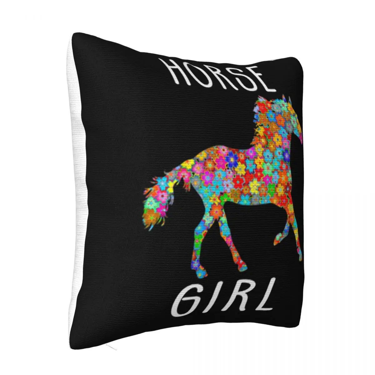 Horse Girl Riding Flower Horses Mouth Cap Gift Basic Male 3D Top Pattern Vintage 2021 Latest Pillow Case