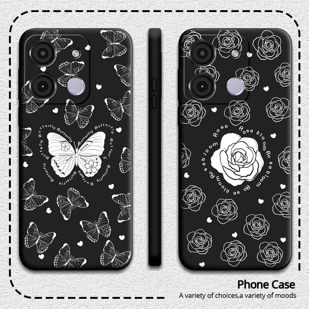 For Itel A70 A60 A60S A58 A56 Pro Case Soft Silicone Phone Case For Itel A60 Sunflower Butterfly Cartoon Cover ItelA58 Pro Funda