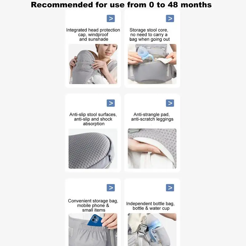

Kids Carrier Adjustable Hip Kids Carrier With Hip Seat Cozy Baby Hip Holder Breathable Hip Seat Holder For Boys Girls