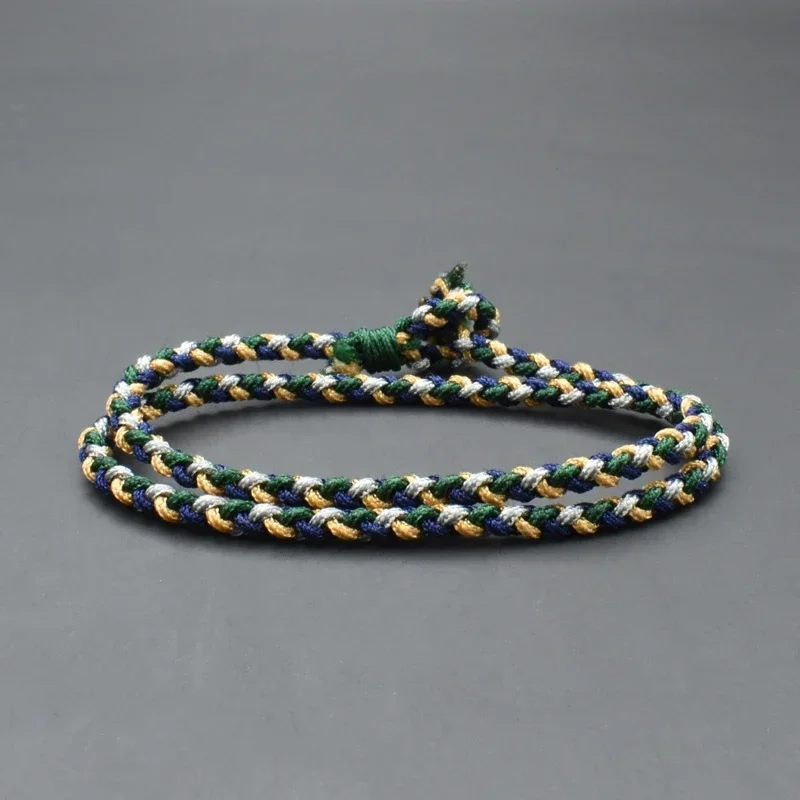 Minimalist Thread Rope Bracelets Men Women Handmade Double Layered Multicolor Thread Bracelet Couple Braclet Best Friend Gift