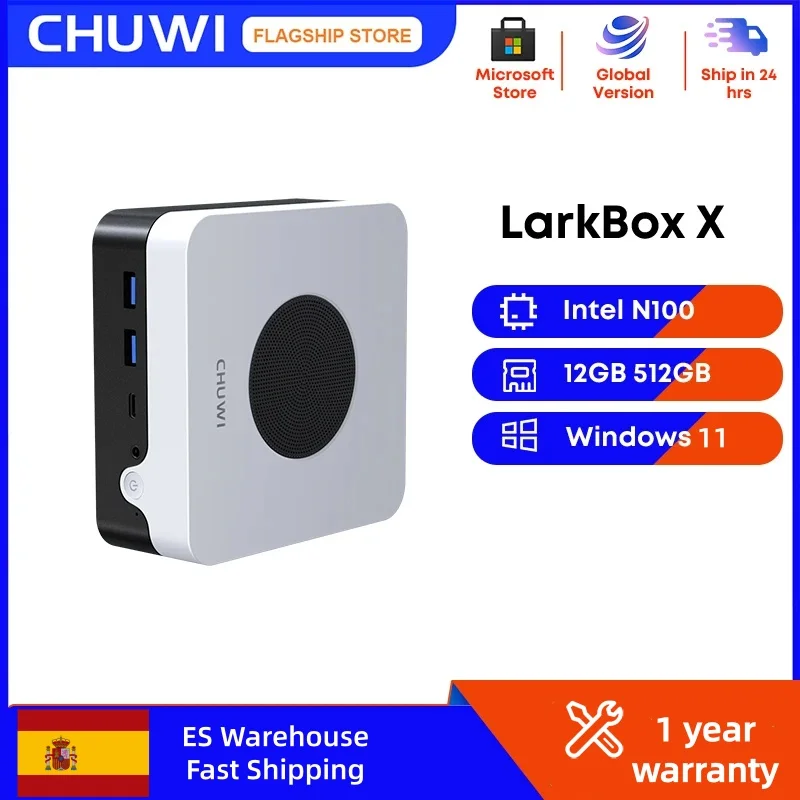 CHUWI LarkBox X Gaming Mini-PC Intel 12th Alder Lake N100 12 GB LPDDR5 512 GB SSD 15 W Windows 11 WiFi 6 Bluetooth 5.2 MINI-PC