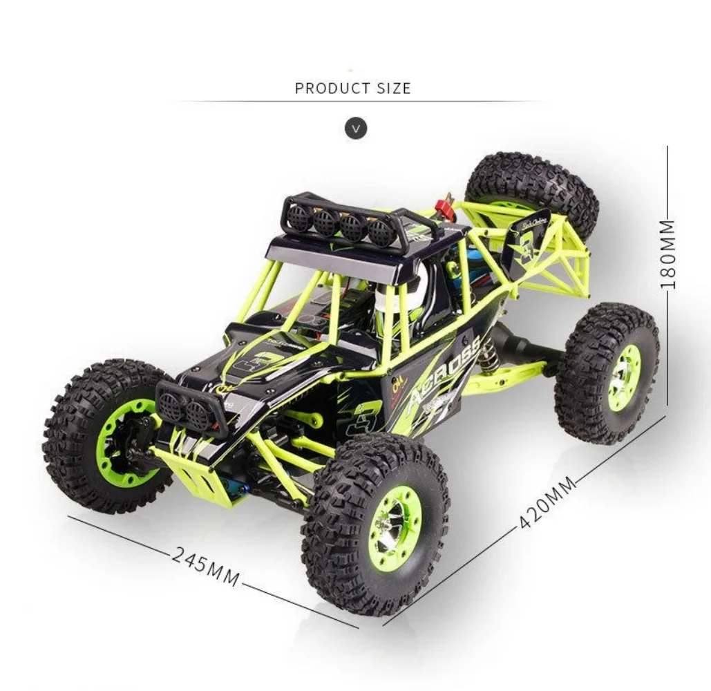 FATJAY RC Car 12427-B 4WD Electric Off-road Truck High Speed 50KM/H Climbing Buggy 12428 Updated RC Racing Toy for Kids Adults