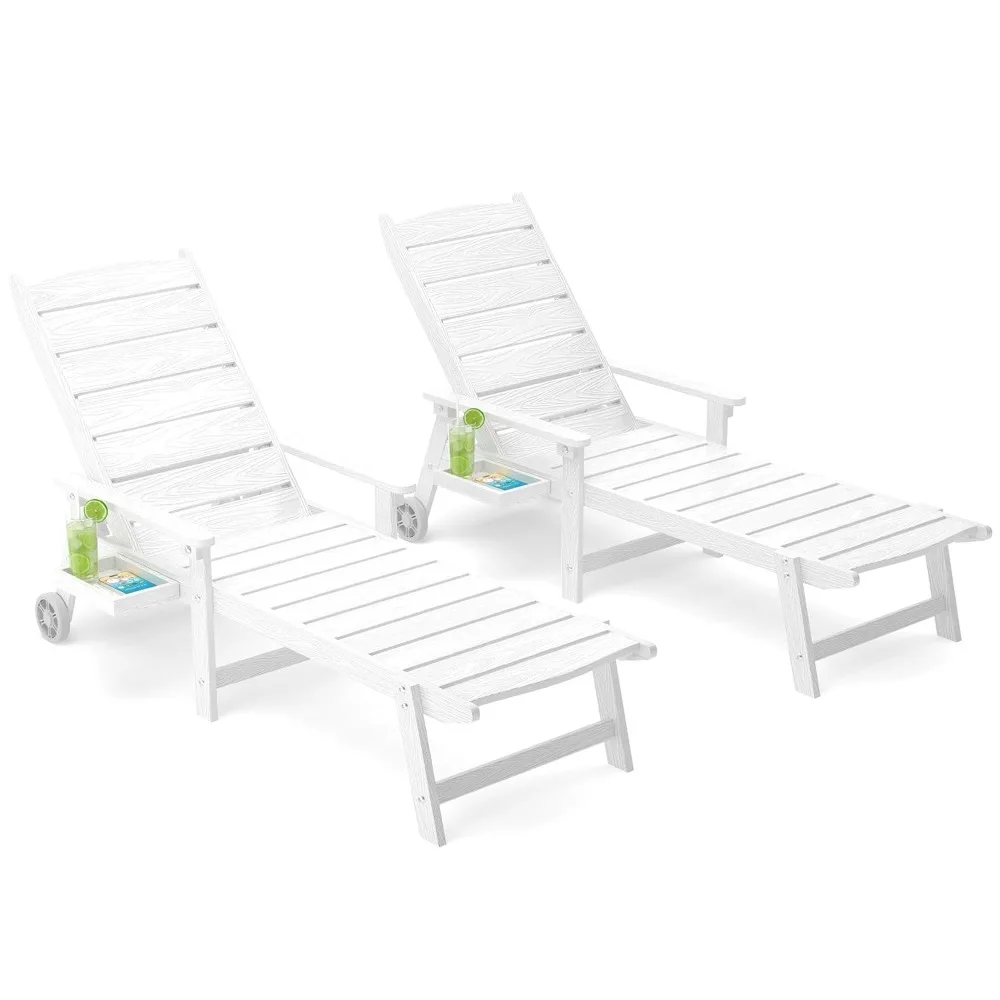 

Pool Lounge Chairs Set of 2, 6.3ft Full-Length Patio Pool Lounge Chairs,5-Position Adjustable Backrest, Customized
