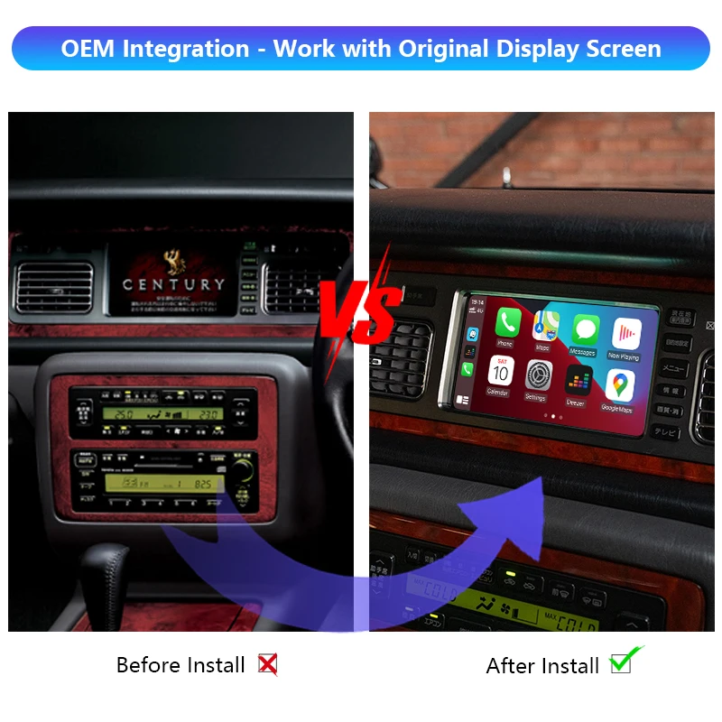 Century GZG50 Auto Electronics Wireless Apple CarPlay Multimedia Box Android Auto Integration Kits For Toyota