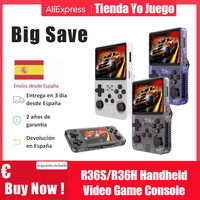 R36S/R36H Handheld Video Game Console RK3326 Linux OS 16000 Games Emulator for PS1/PSP/DC/N64/SS 500nit 3.5 Inch IPS Screen R36S