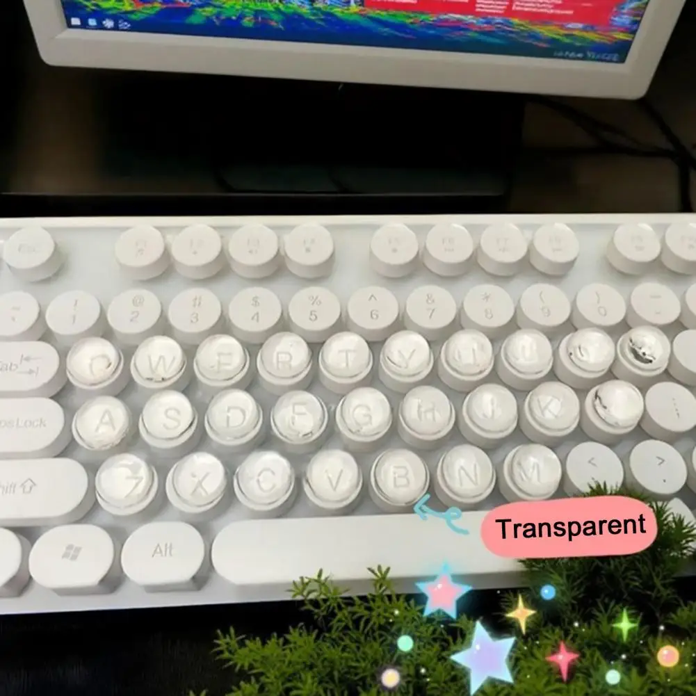 Nail-friendly Keyboard Stickers 36/40/64/100pcs Silicone Long Nails Keyboard Stickers Nail Art Typing Decals Raised for Laptop