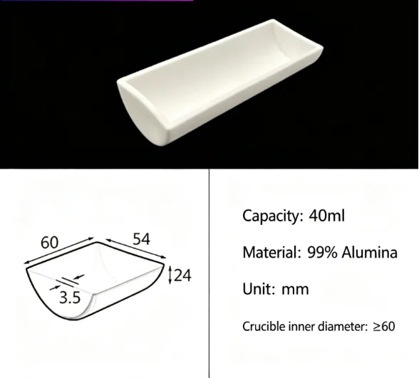 99.3% alumina crucible / 60x54x24mm/ with lid Semicircle corundum crucible / Al2O3 ceramic crucible