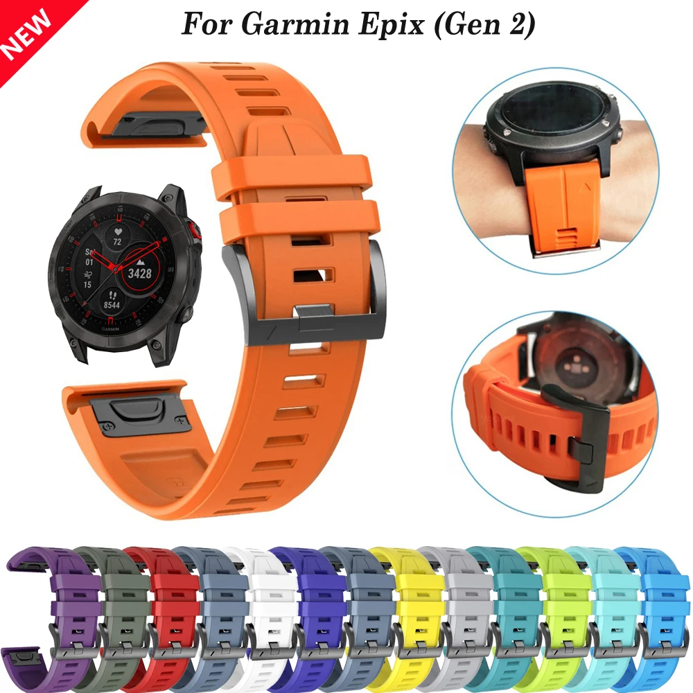 Epix Gen 2 Silicone Watchband Strap For Garmin Fenix 6X 6 Pro 7X 7 5X 5Plus 935 945 Smart Watch 26mm 22mm Band Bracelet Quickfit