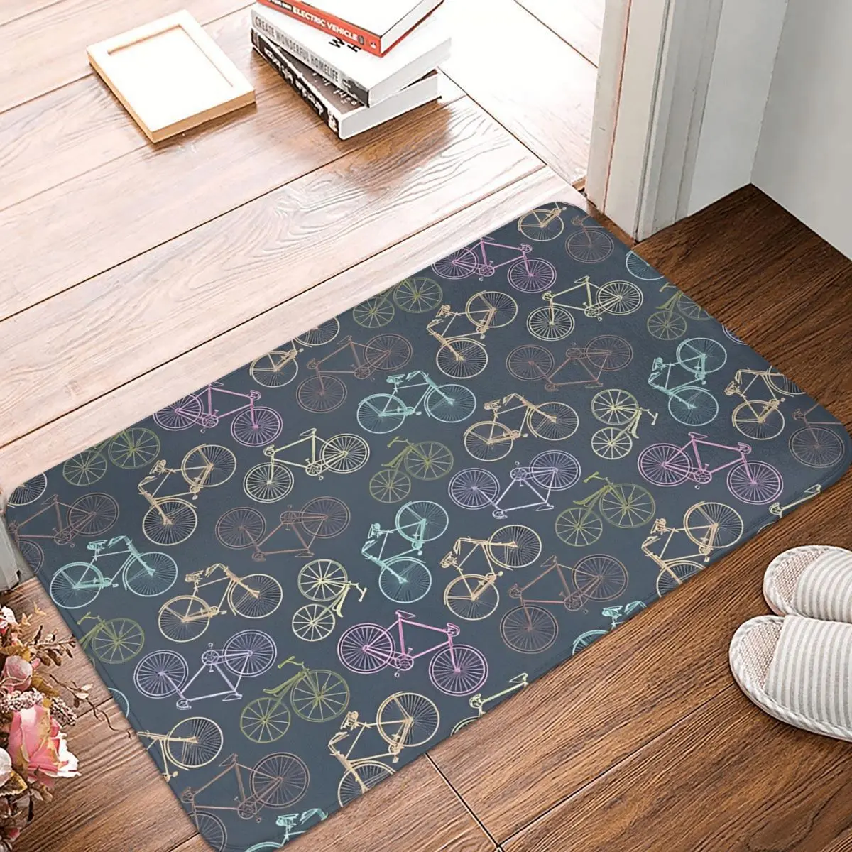 

Bike Pattern Anti-Slip Doormat Living Room Mat Bicycle Hallway Carpet Welcome Rug Bedroom Decorative