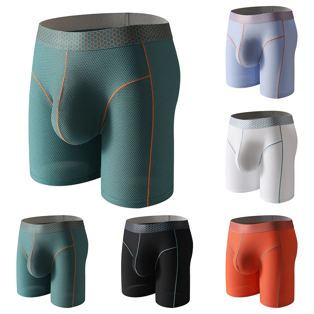 

Мужские трусы-боксеры из ледяного шелка с эффектом пуш-ап, комфортные, со средней посадкой, модные