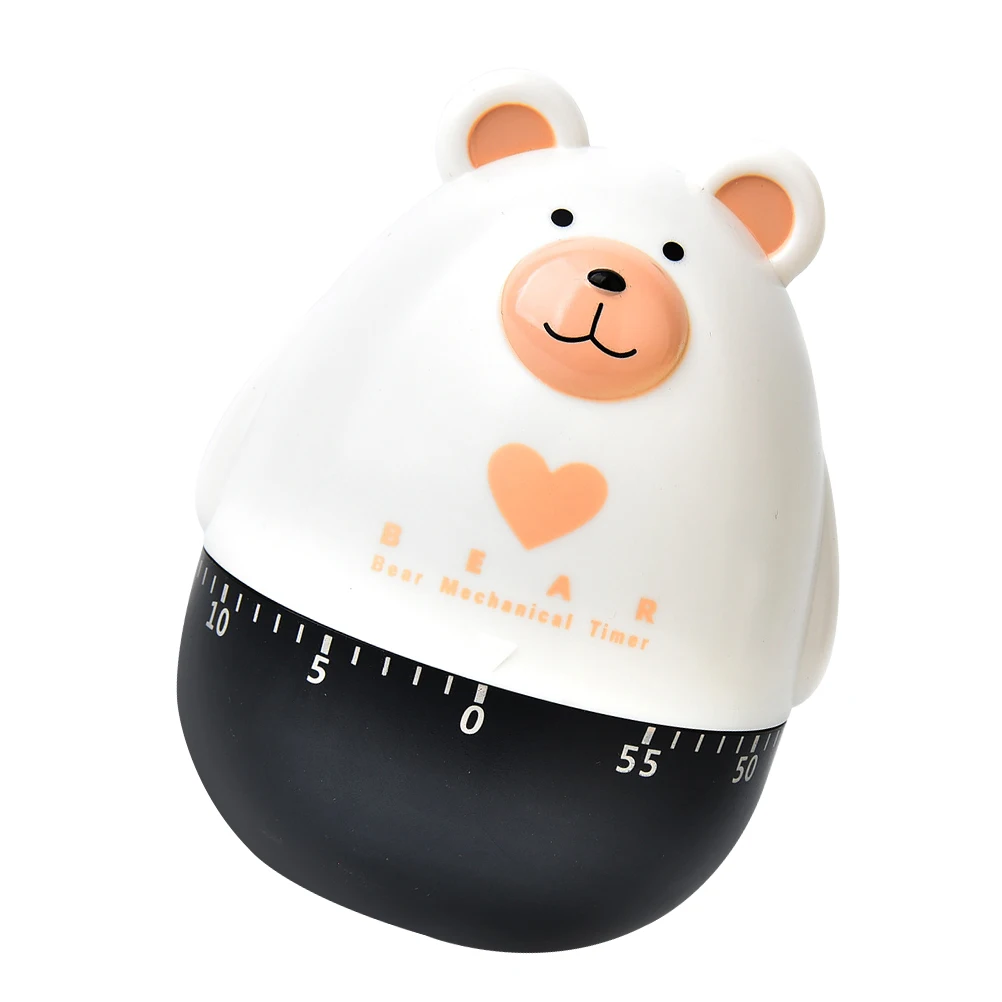 

1pc Mechanical Timer Cartoon Bear Kitchen Cooking Multipurpose Timing Tool Practical Fun Lovely Appearance BatteryFree