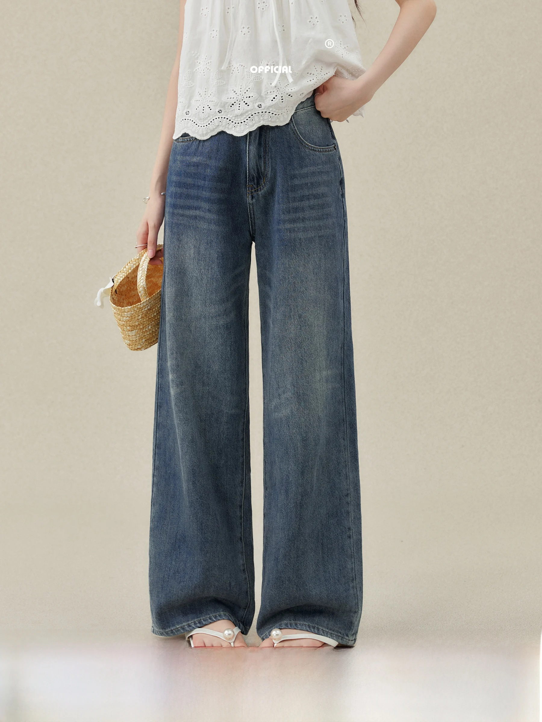 

Женские джинсы с высокой талией и широкими штанинами, прямого кроя, весенняя новинка, брюки в пол, ретро-стиль, Mustache Dream Old Dreams