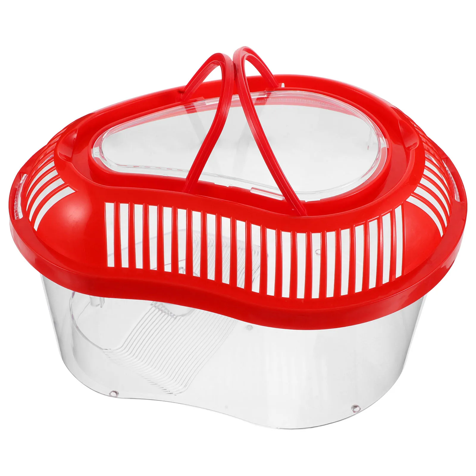 

Pet Travel Carrier Portable Reptile Tank With Handle Ventilation Sunbathing Platform Durable Plastic For Small Fish Turtle Crab