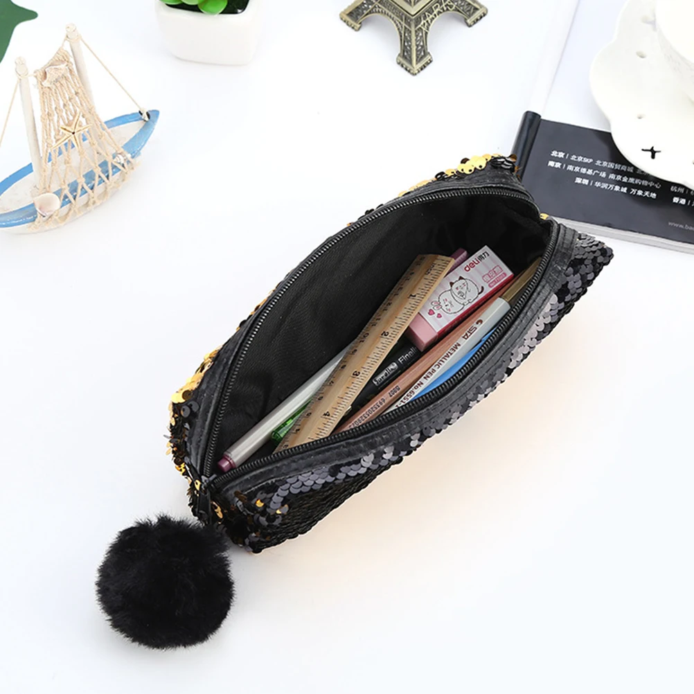 

Sequined Pen Kids Pencil Case Waterproof Organizer Sequin Pouch Mermaid Glitter Pouch Stationery Coin Bag