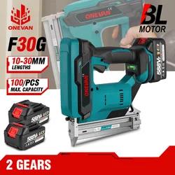 ONEVAN F30G Electric Nail Gun Nailer Stapler Framing Nailer Tacker Furniture Staple Gun Power Tool For Makita 18V Battery Pin