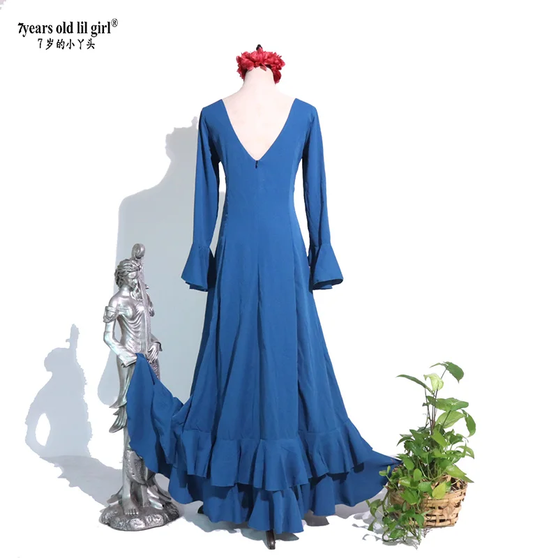 Sukienka do tańca hiszpańskiego flamenco, tradycyjna, vintage, odzież flamenco dla kobiet ENE05