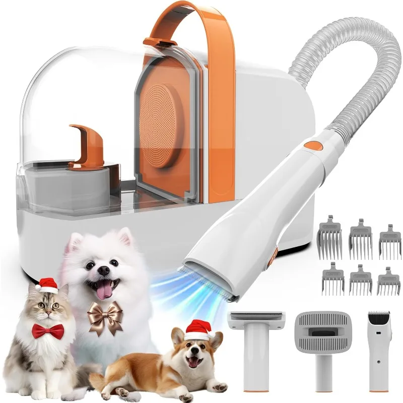 

Dog Grooming Kit with Pet Clippers, 12,000Pa Pet Hair Vacuum Pet Grooming Vacuum for Dogs, Dog Vacuum for S