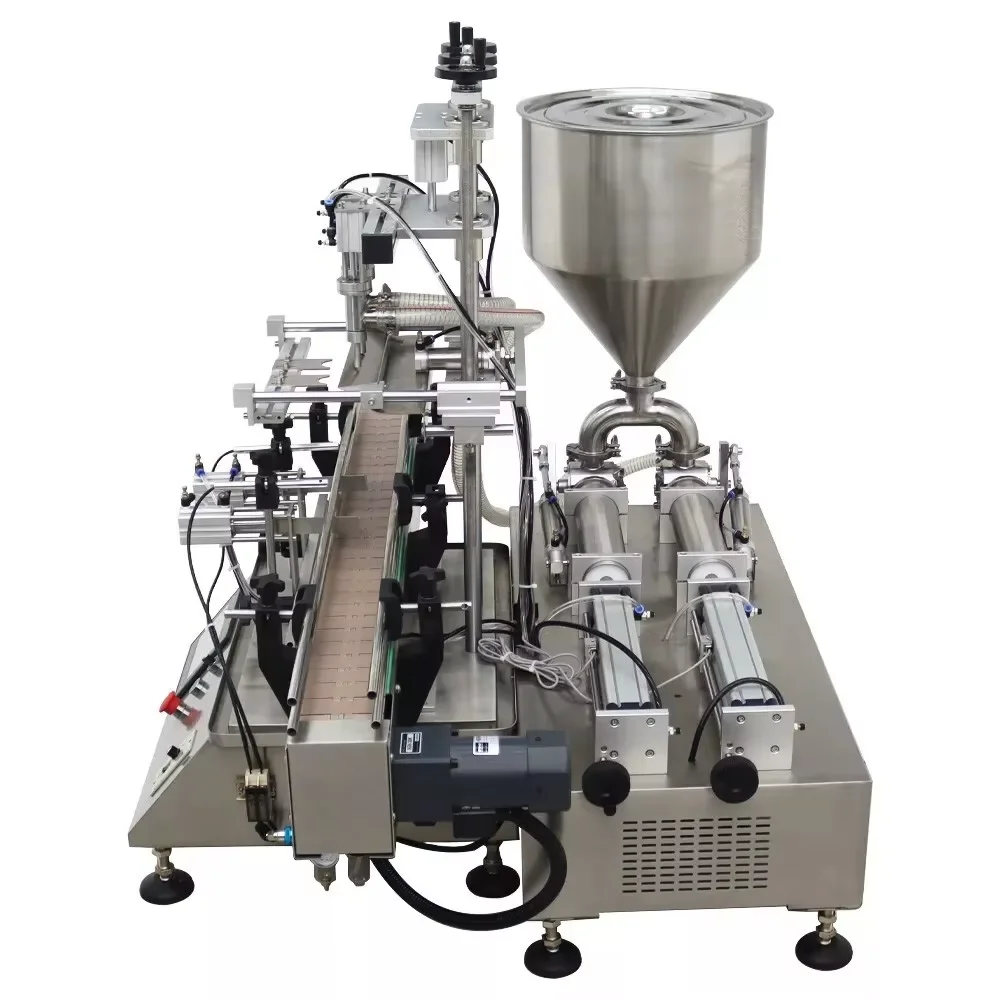High Viscosity Paste/Liquid Dosing Dispenser | Tabletop 2 Head Pneumatic Piston for Jam/Lotion