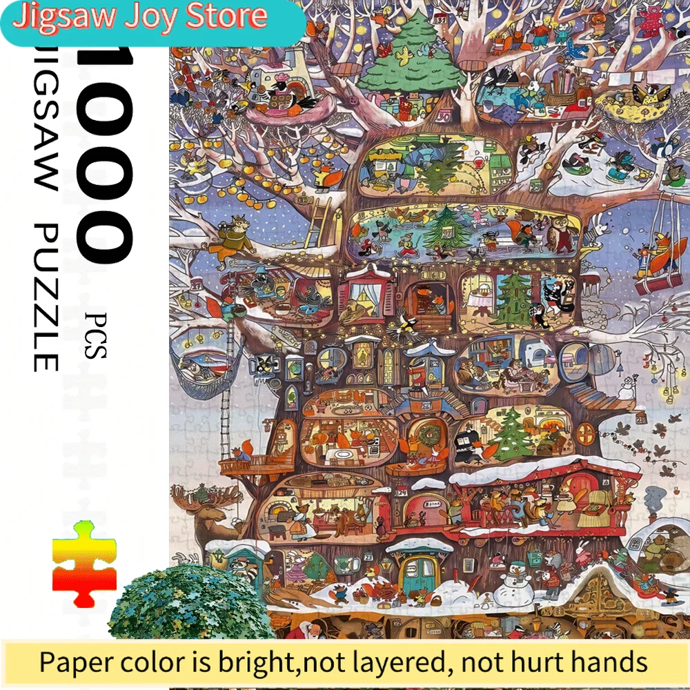 

Пазл-конструктор «Домик на елке» (1000 элементов) – большой бумажный пазл для взрослых и всей семьи, интерактивная игра для домашнего декора, DIY-поделка