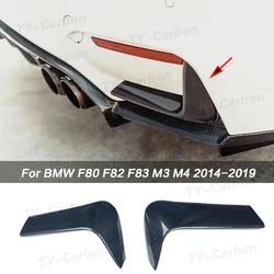 For BMW F80 M3 F82 F83 M4 2014-2019 Real Dry Carbon Fiber Rear Diffuser Splitter Canards Back Wrap Angel Bodykit