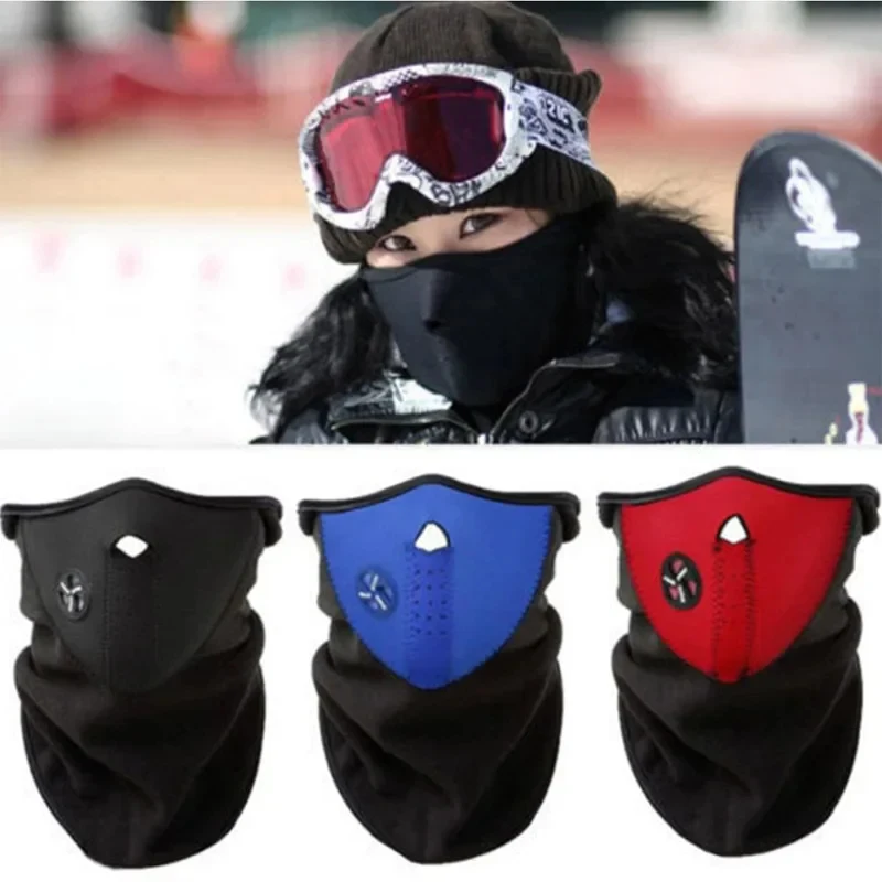 Winter Motorcycle Fleece Thermal Face Mask Balaclava Windproof Keep Warm Riding Face Shield Winter Outdoor Sports Masks
