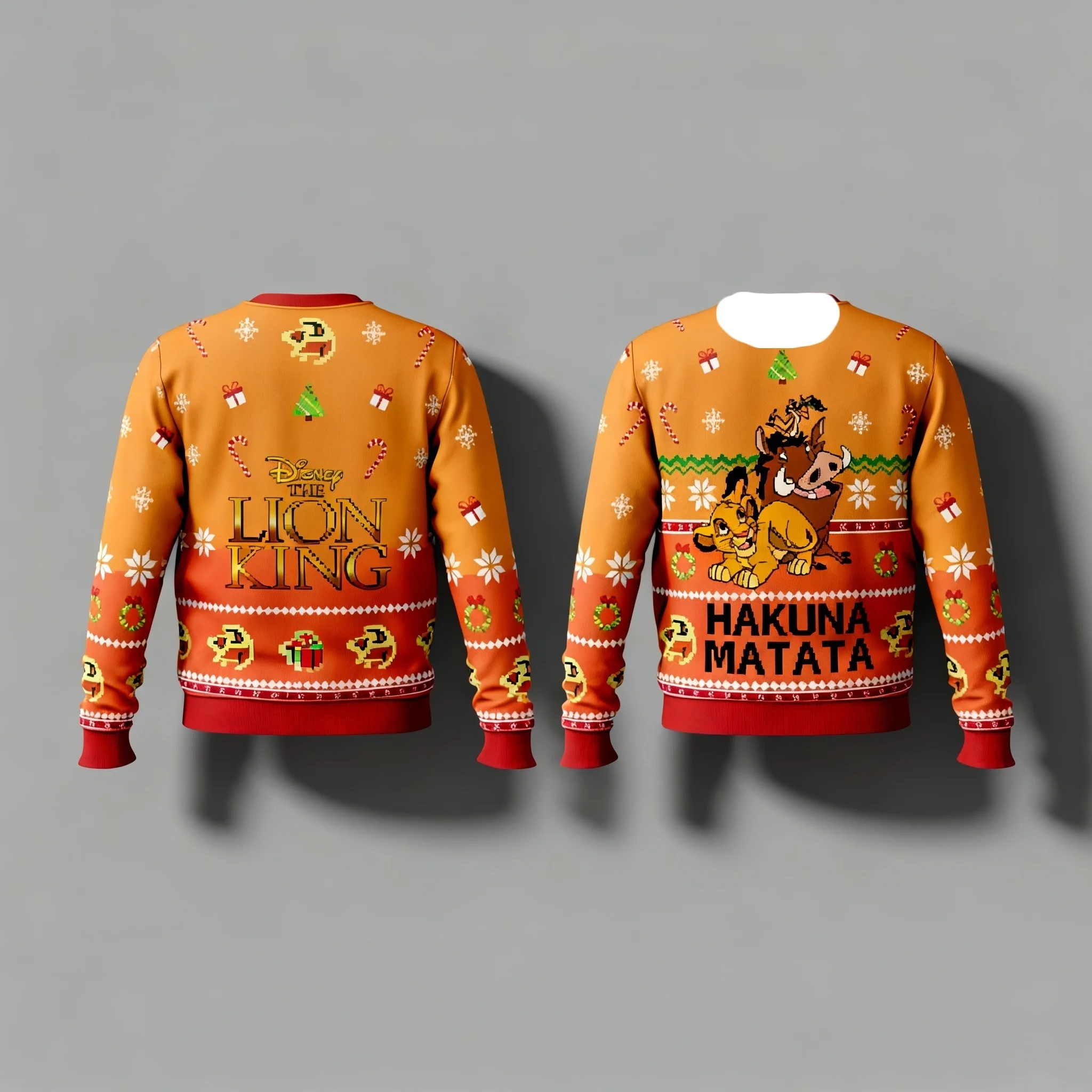 سترة ديزني سيريز الأسد الملك القبيحة أزياء عارضة الأسرة حفلة عيد الميلاد البلوز المتضخم الكبار الخريف والشتاء أعلى #1