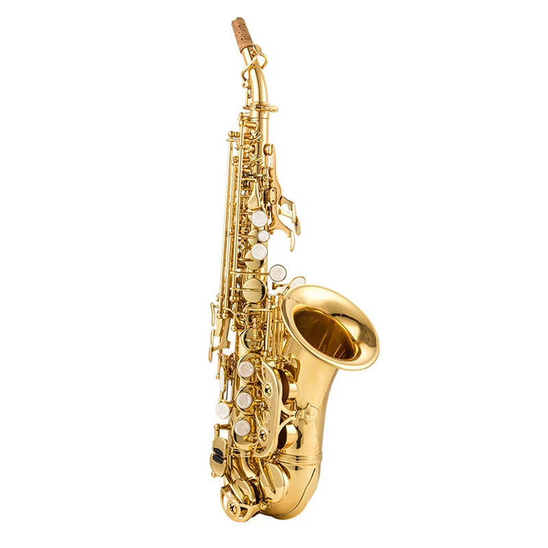 Small soprano bent saxophone in B-flat children and adults beginner exam performance