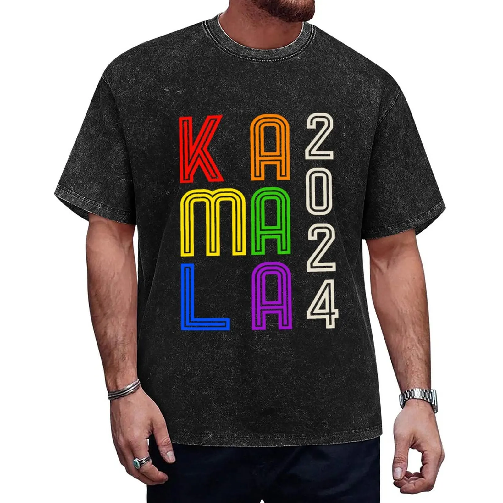 

Kamala 2024 in Rainbow Colors T-Shirt for a boy summer 2025 cute clothes designer shirts sweat shirts, men